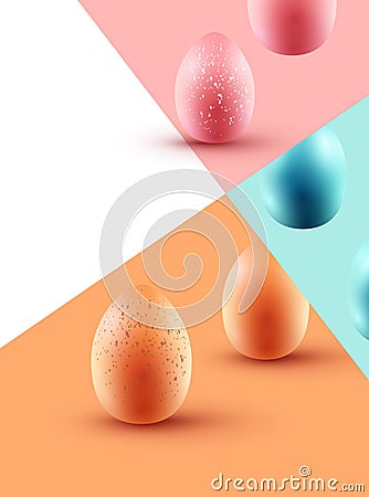 Pastel Easter Egg Composition Modern Design Vector Illustration