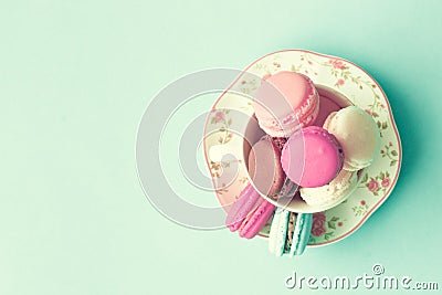 Pastel French Macarons Stock Photo