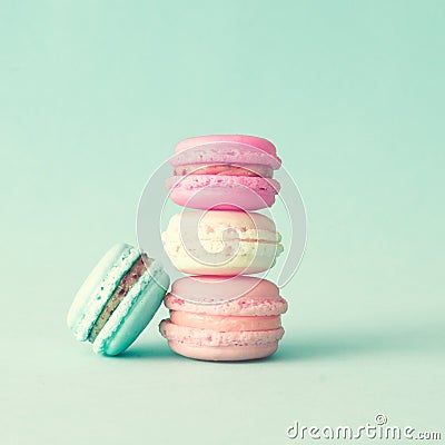 Pastel French Macarons Stock Photo