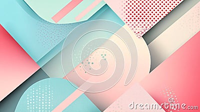 Pastel geometry weaves tranquility, The abstract forms subtle and deliberate invite contemplation, Generated AI Stock Photo