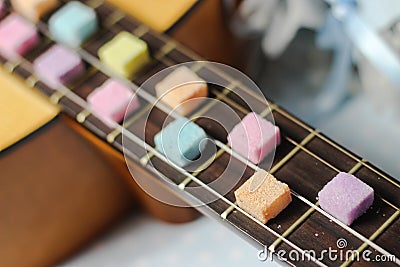 pastel guitar sugarcubes music beautiful Stock Photo