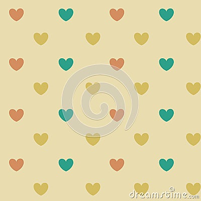 Pastel heart seamless pattern background Vector Illustration