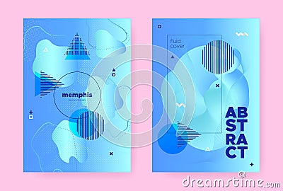Pastel Hipster Memphis Gradient. Modern Flow Vector Illustration