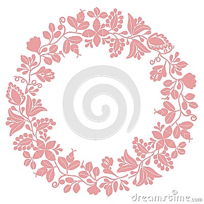 Pastel laurel wreath vector frame on white background Vector Illustration