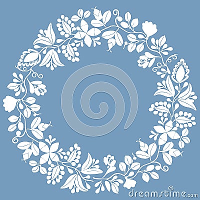 Pastel laurel wreath white vector frame Vector Illustration