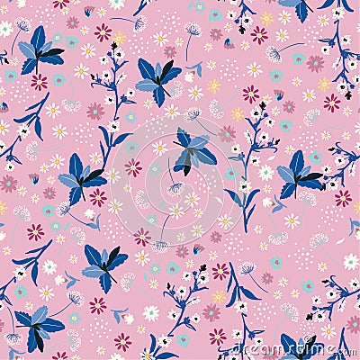 Pastel Liberty flower seamless pattern ,elegant gentle trendy i Stock Photo