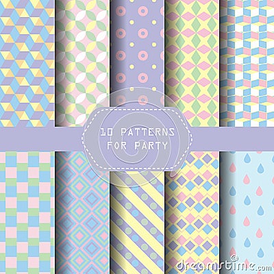 Pastel party pattern Vector Illustration