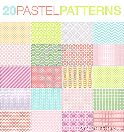 20 Pastel Patterns Stock Photo