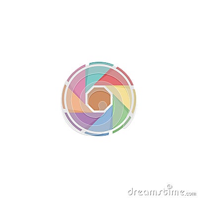 Pastel photo shutter logo. Stock Photo