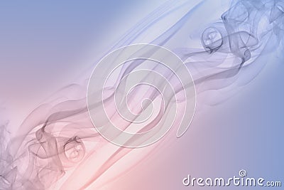 Pastel pink and blue smoke on white background, rose quartz color and serenity color Stock Photo