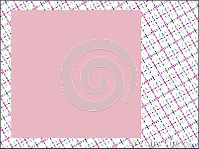 Pastel pink postcard with purple, navy blue and blue line patterns Stock Photo