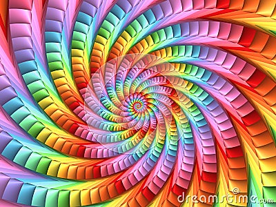 Pastel Psychedelic Rainbow Spiral Background Stock Photo