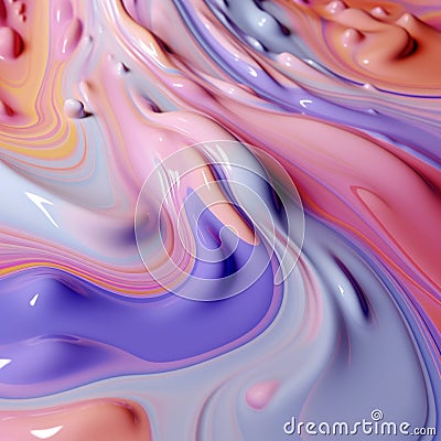 Pastel rainbow creamy abstract background. Concept of colorful cosmetics or slime. Created with AI technology. Stock Photo