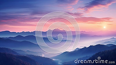 Pastel Sunrise in the Mountains Stock Photo