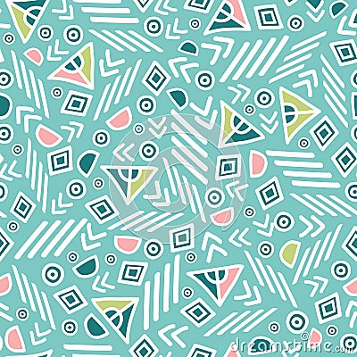 Pastel tribal abstract seamless repeat pattern Vector Illustration