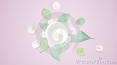 Pastel white relax background vector illustration with candle Vector Illustration