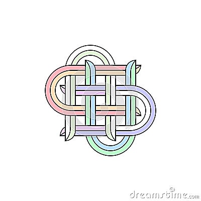 Pastelle colorful knot Vector Illustration