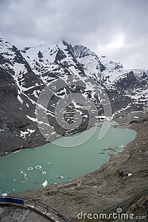 The Pasterze glacier with Grossglockner mountains massif Stock Photo