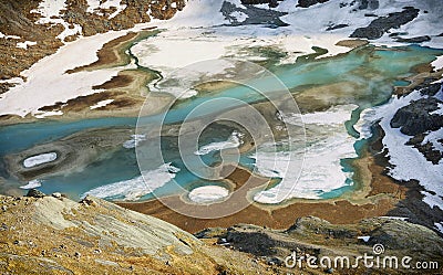 Pasterze glacier in Hohe Tauern National Park at the foot of Grossglockner Mountain Stock Photo