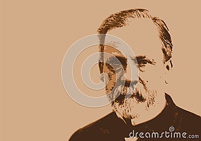 Portrait of the famous doctor and scientist Louis Pasteur. Editorial Stock Photo