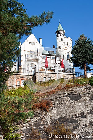 Pastoral cliff, town Decin, North Bohemia, Czech republic Editorial Stock Photo