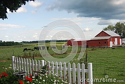 Pastoral farm scene Stock Photo