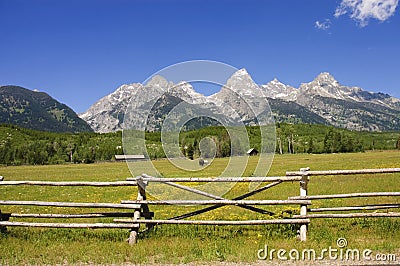 A pastoral scene in the Tetons Stock Photo