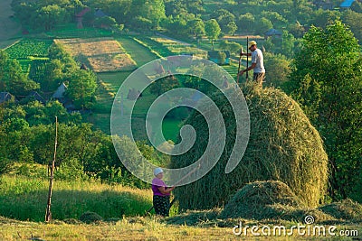 Pastorale Scene in the Romanian Countryside Editorial Stock Photo