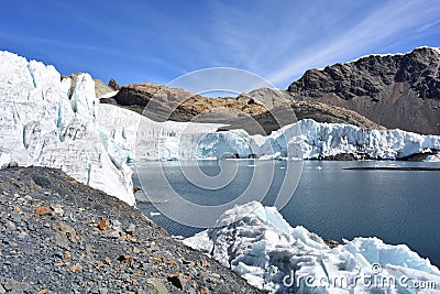 The Pastoruri glacier, inside the HuascarÃ¡n National Park, Peru Stock Photo