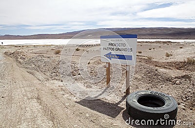 The Pastos Grandes Lithium Project at the Puna de Atacama, Salta province Argentina Editorial Stock Photo