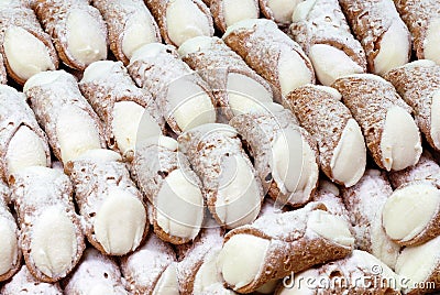 Pastries - cannoli of Sicily Stock Photo