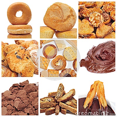 Pastries collage Stock Photo