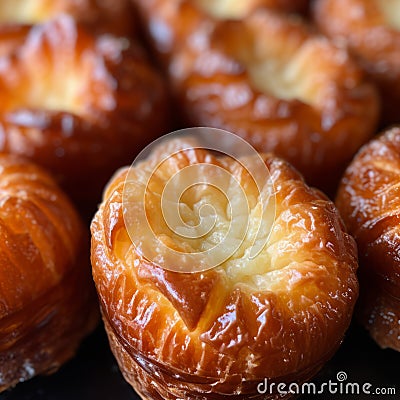 Majestic Ports: A Close-up Of Streaked Butter Pastries In Macro Photography Stock Photo