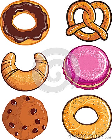 Pastry assortments Vector Illustration