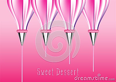 Pastry bag and sweet background01 Vector Illustration