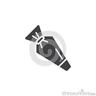 Pastry bag vector icon Vector Illustration
