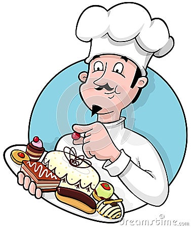 Pastry Chef Vector Illustration