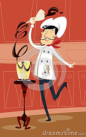 Pastry chef Vector Illustration