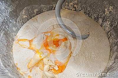 Pastry dough making Stock Photo