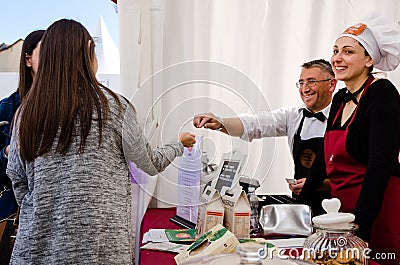 Pastry market stall at Vinum Alba, Italy Editorial Stock Photo