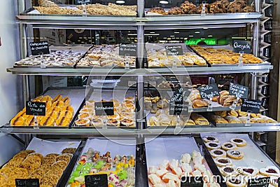 Pastry with several portuguese sweet cakes Editorial Stock Photo