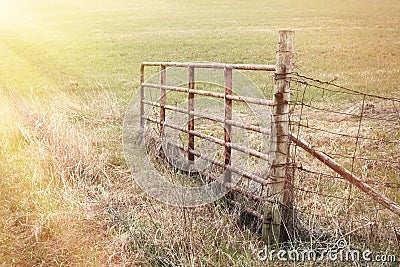 Pasture Gate Stock Photo