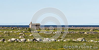 Pasture on Oland Sweden Stock Photo