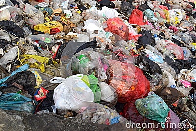 Pile of domestic garbage Editorial Stock Photo