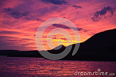Patagonia Lake Sunset Stock Photo