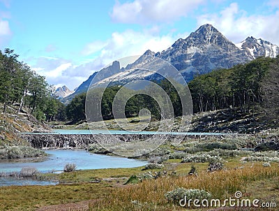 Patagonian landscape in tierra del fuego in argentina Stock Photo