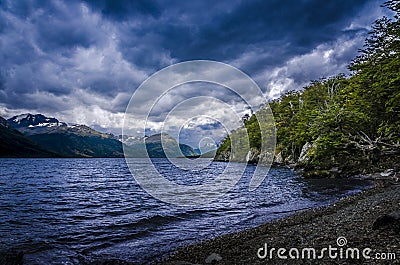 Patagonian Landscape in Ushuaia, Argentina Stock Photo