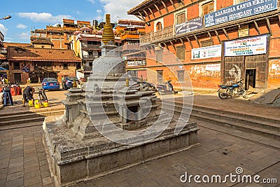 Square durbar in Patan in Kathmandu Valley. Editorial Stock Photo