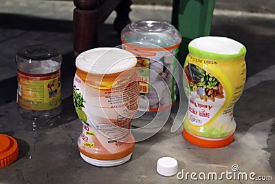 Patanjali Jars in Home -Trending Company of India Editorial Stock Photo