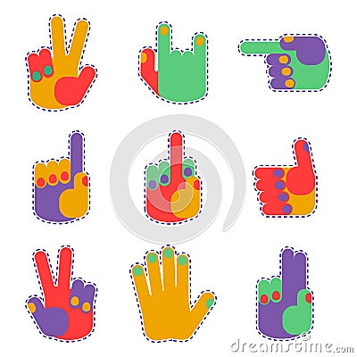 Patch color hands Vector Illustration